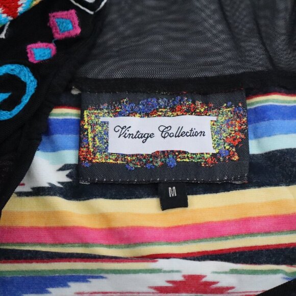 Vintage Collection Womens Western Fiesta Southwest Midi Dress Ruffles Size Med - Picture 5 of 8